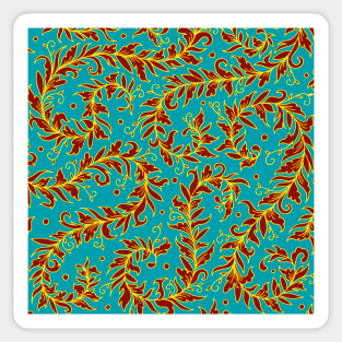 Lacy Leaves Turquoise Palette Sticker